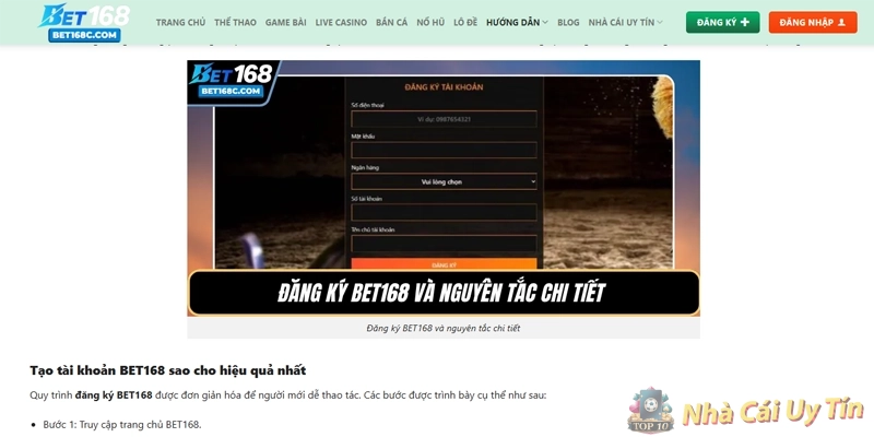 Bật mí cách đăng ký tài khoản BET168 năm 2026 Bật mí cách đăng ký tài khoản BET168 năm 2026
