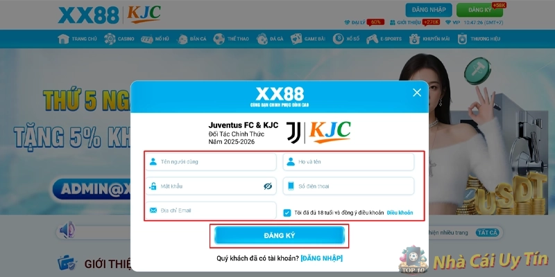 Hướng dẫn đăng ký nhận ưu đãi khủng từ XX88 Hướng dẫn đăng ký nhận ưu đãi khủng từ XX88
